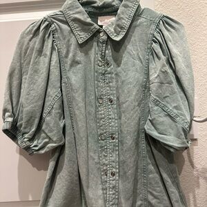 Entro Sage Green Denim Shirt